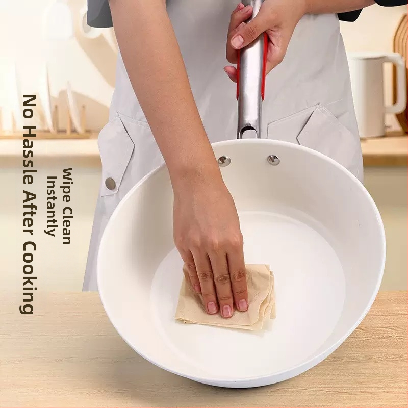 Γουόκ τηγάνι από χυτοσίδηρο με επίπεδο πυθμένα και διπλό πυθμένα, γυάλινο καπάκι, συμβατό με γκάζι και επαγωγική εστία.