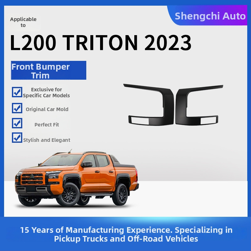 Proti kolízii predná lišta pre Mitsubishi L200 TRITON (23 modelov) – ABS, Model MT23FBT-6303-BK, Prispôsobiteľné