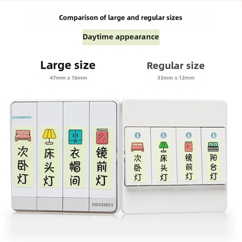 Luminiscenčná nálepka na vypínač pre panel zásuviek – dekoratívne, domáce použitie