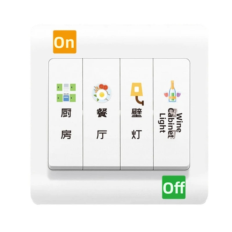 Luminiscenčná nálepka na vypínač pre panel zásuviek – dekoratívne, domáce použitie