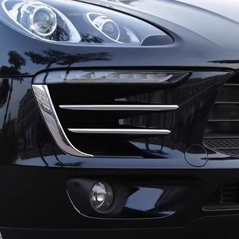 Porsche Macan 2014-2018 Adeziv decorativ pentru sprânceana farului cu bandă luminoasă pentru faza de ceață și lumina de zi, ABS, Jiacano