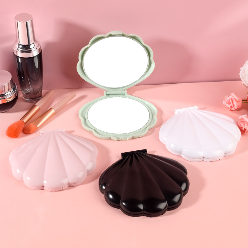 Καλλυντικός καθρέφτης με διπλή όψη και αναδιπλούμενος — φορητός ABS περίβλημα, αλουμινένια επιφάνεια καθρέφτη, εκτύπωση λογοτύπου, δυνατότητα προσαρμογής