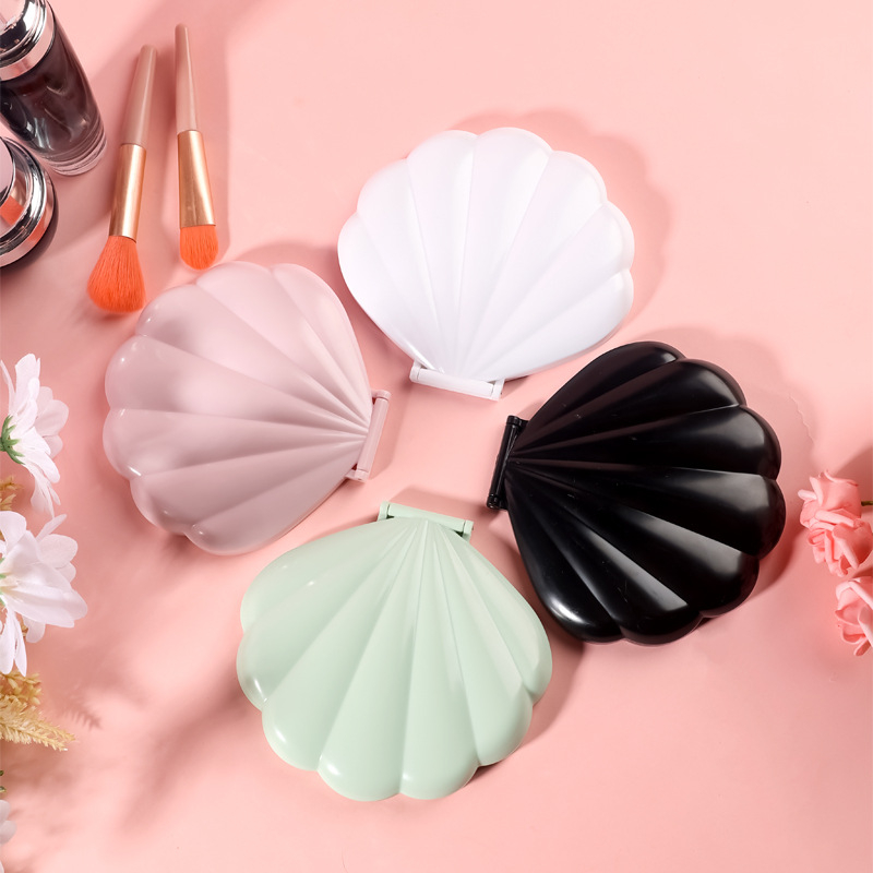 Καλλυντικός καθρέφτης με διπλή όψη και αναδιπλούμενος — φορητός ABS περίβλημα, αλουμινένια επιφάνεια καθρέφτη, εκτύπωση λογοτύπου, δυνατότητα προσαρμογής