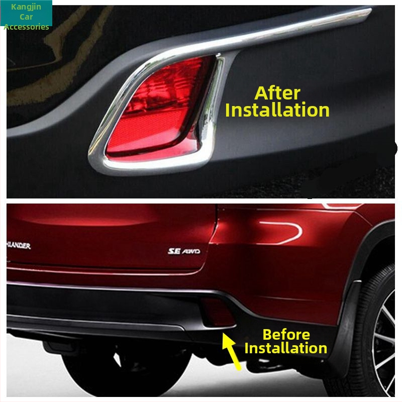 Dekoratívny rámček zadného hmlového svetla pre Toyota Highlander 2014-2019, ABS materiál, chrómovaný lesklý povrch