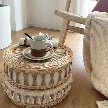 Podna jastuk u tatami stilu, nordijski ručni rad od slame, punilo pearl cotton, kod 0551