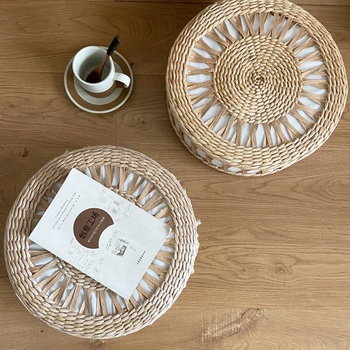 Podna jastuk u tatami stilu, nordijski ručni rad od slame, punilo pearl cotton, kod 0551