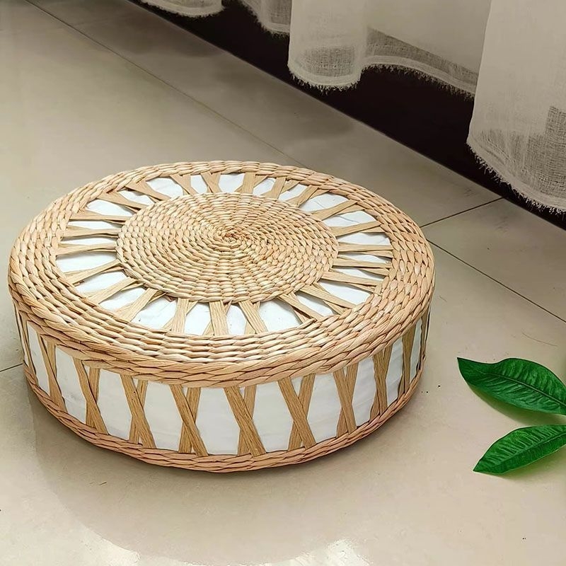 Podna jastuk u tatami stilu, nordijski ručni rad od slame, punilo pearl cotton, kod 0551