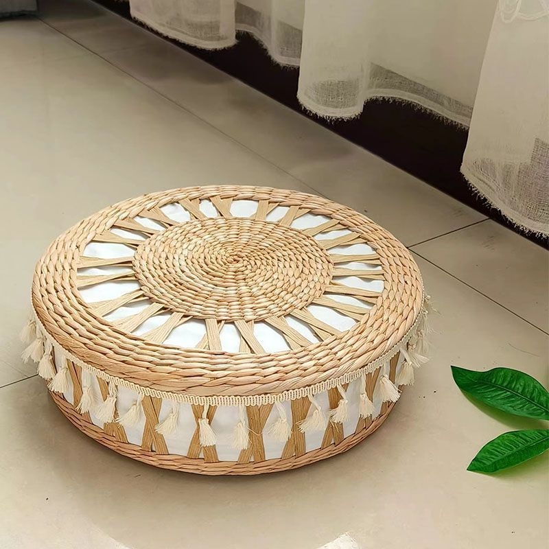 Podna jastuk u tatami stilu, nordijski ručni rad od slame, punilo pearl cotton, kod 0551