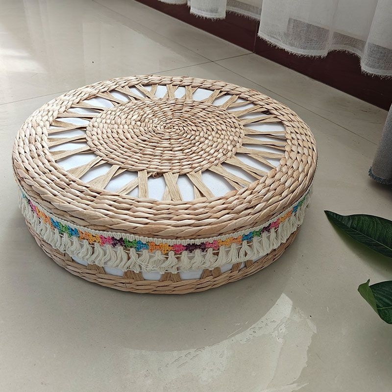 Podna jastuk u tatami stilu, nordijski ručni rad od slame, punilo pearl cotton, kod 0551