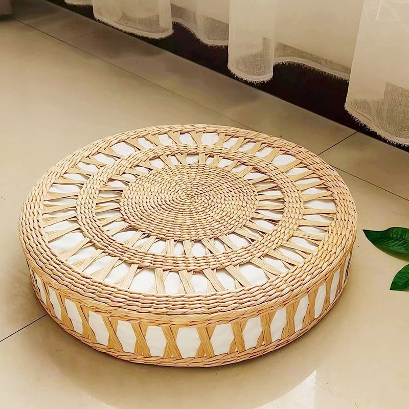 Podna jastuk u tatami stilu, nordijski ručni rad od slame, punilo pearl cotton, kod 0551
