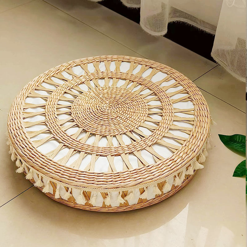 Podna jastuk u tatami stilu, nordijski ručni rad od slame, punilo pearl cotton, kod 0551