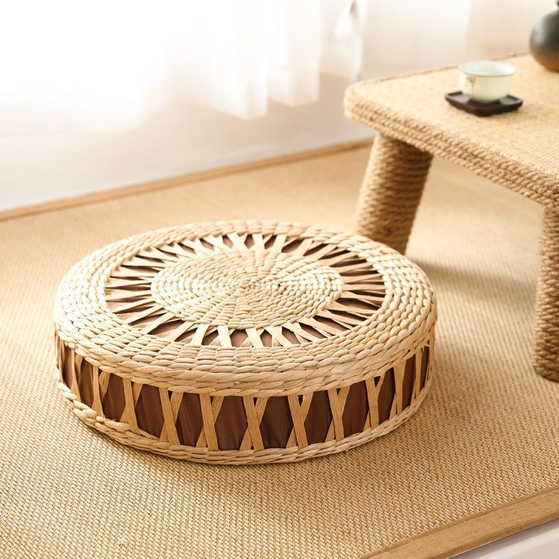 Podna jastuk u tatami stilu, nordijski ručni rad od slame, punilo pearl cotton, kod 0551