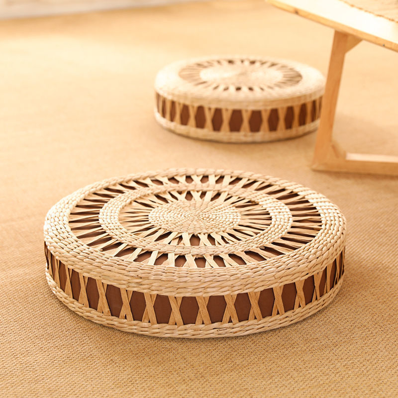 Podna jastuk u tatami stilu, nordijski ručni rad od slame, punilo pearl cotton, kod 0551