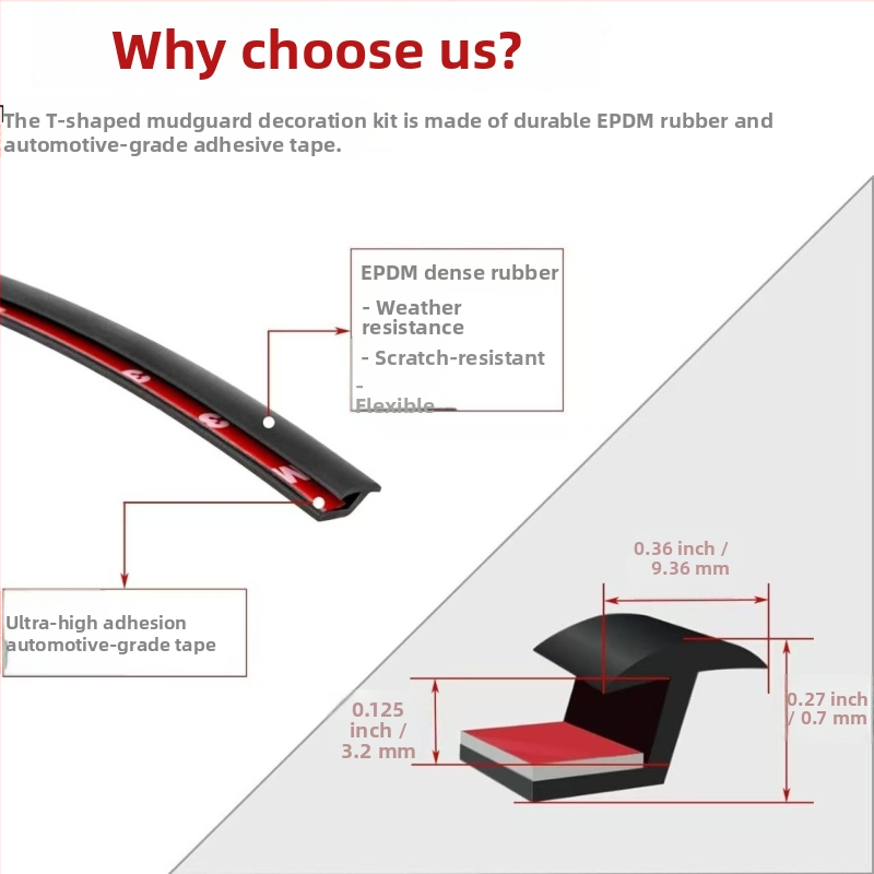 Jin qilai H-typ tesniaci pás pre blatník auta – vodeodolný