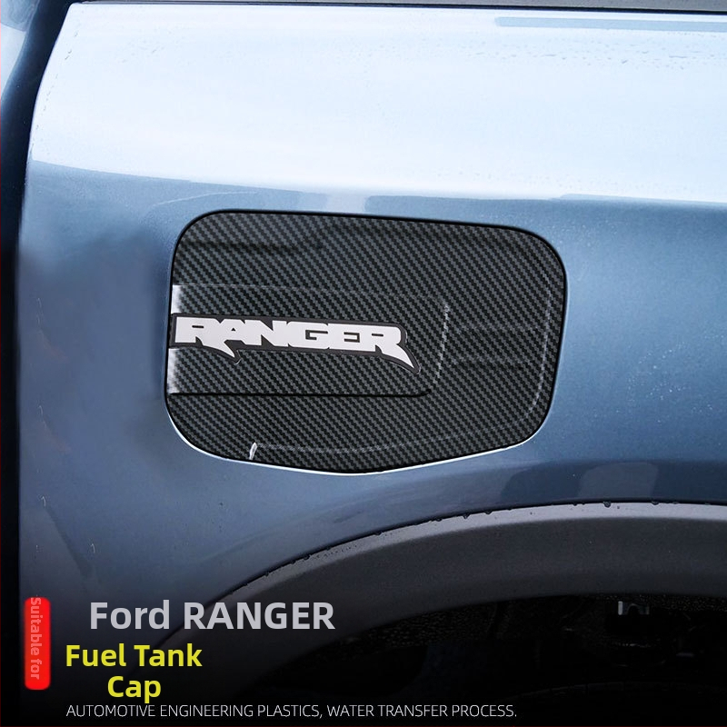 Dekoratívna nálepka krytu palivovej nádrže pre Ford Ranger 2023–2026, ABS, vzor uhlíkových vlákien