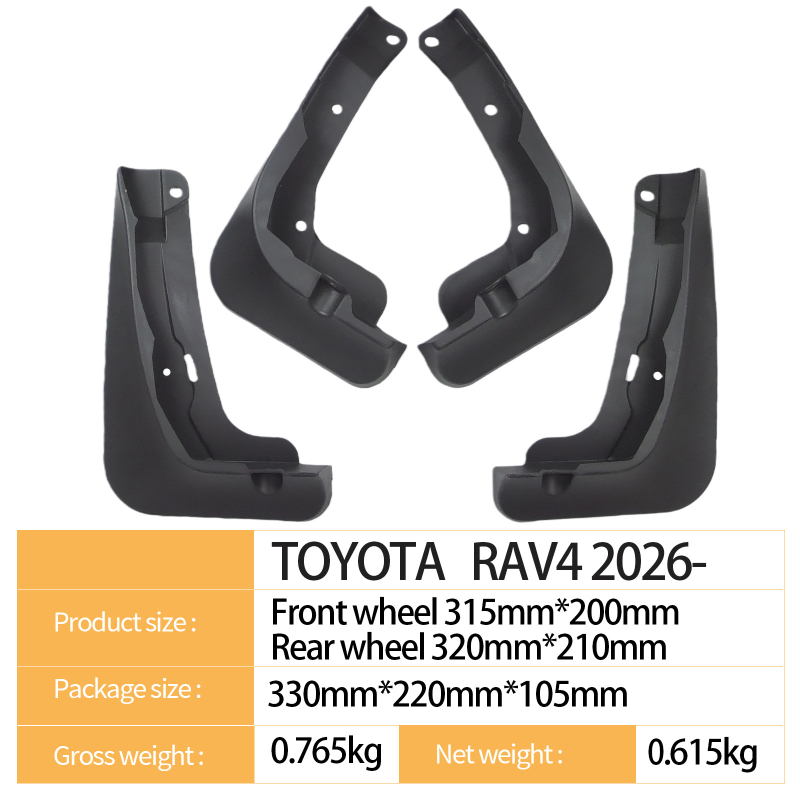 Crni plastični blatnik za Toyota RAV4 2026