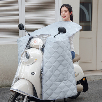 Acoperire pentru parbriz, în stil mantie, pentru vehicule electrice, impermeabilă, toate anotimpurile, grosime medie, poliester, imprimare logo disponibil