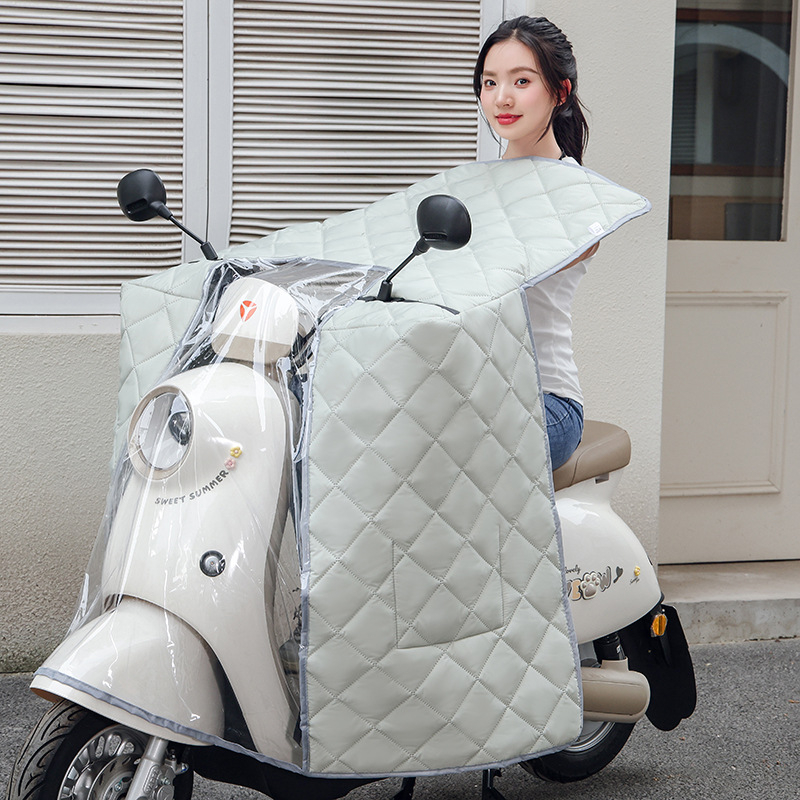 Acoperire pentru parbriz, în stil mantie, pentru vehicule electrice, impermeabilă, toate anotimpurile, grosime medie, poliester, imprimare logo disponibil