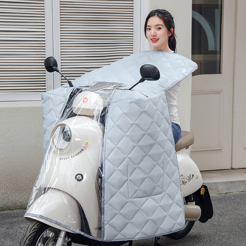 Acoperire pentru parbriz, în stil mantie, pentru vehicule electrice, impermeabilă, toate anotimpurile, grosime medie, poliester, imprimare logo disponibil