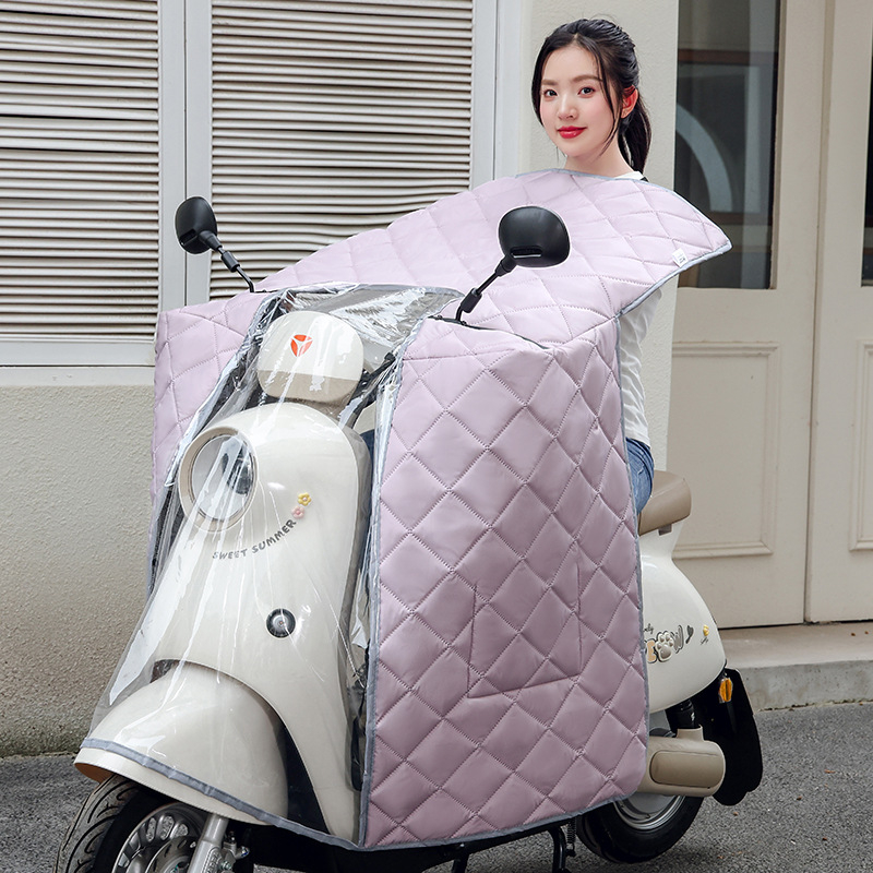 Acoperire pentru parbriz, în stil mantie, pentru vehicule electrice, impermeabilă, toate anotimpurile, grosime medie, poliester, imprimare logo disponibil