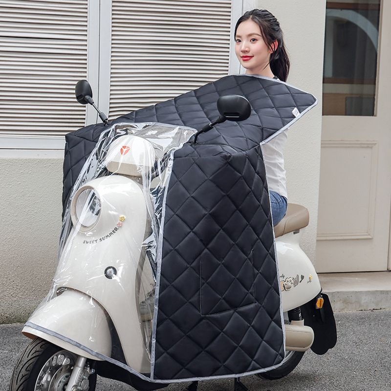 Acoperire pentru parbriz, în stil mantie, pentru vehicule electrice, impermeabilă, toate anotimpurile, grosime medie, poliester, imprimare logo disponibil