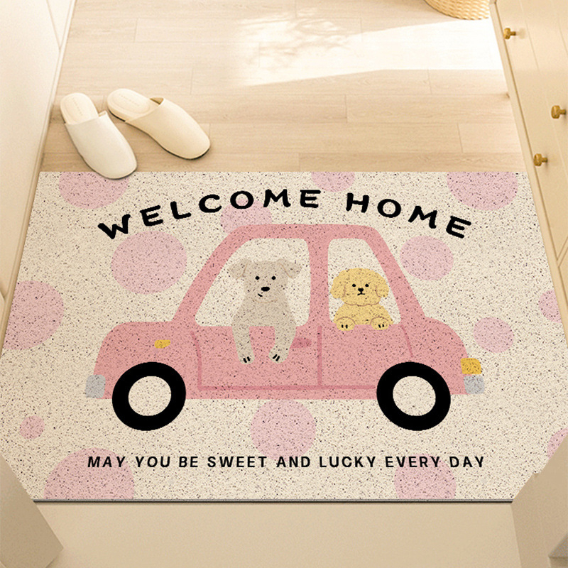 Covoraș de ușă PVC, pătrat, design desen animat, personalizabil