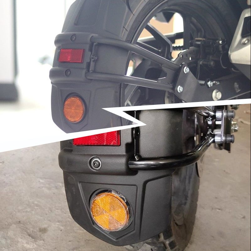 Apărătoare de noroi spate pentru motociclete universale - corp din aliaj, model DNB15, protecție PP, personalizabil