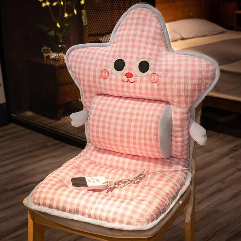 Perna de șezut cu spătar integrat și încălzire, țesătură poliesterică, umplutură PP bumbac, stil simplu modern