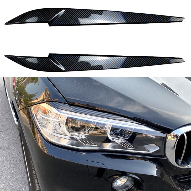 AMP-Z ABS vanjska naljepnica obrva svjetla za BMW X5 X6 F15 F16 (2014-2018); prilagodljivo prerada, jaka adhezija, stil obrva svjetla, primjenjivo na svjetla