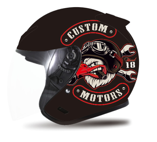 AIS Cască semiformă pentru motocicletă – ABS, Patru sezoane universal, Compatibil cu vehicule electrice, 3C certificat (ABS; Patru sezoane universal; Vehicule electrice; 3C)