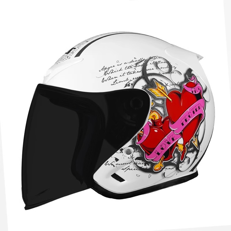 AIS Cască semiformă pentru motocicletă – ABS, Patru sezoane universal, Compatibil cu vehicule electrice, 3C certificat (ABS; Patru sezoane universal; Vehicule electrice; 3C)