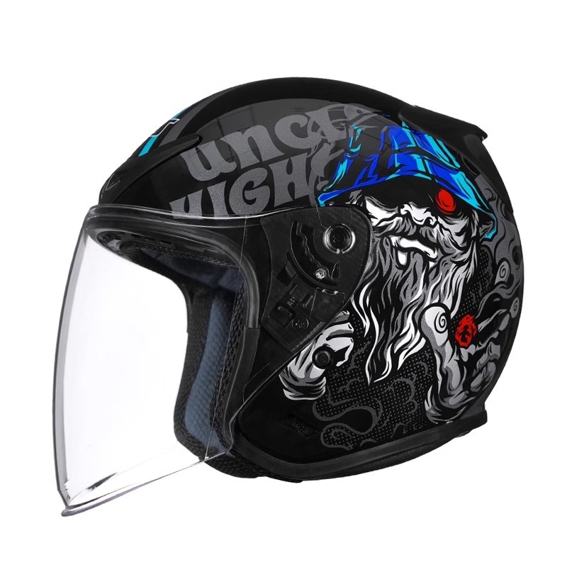 AIS Cască semiformă pentru motocicletă – ABS, Patru sezoane universal, Compatibil cu vehicule electrice, 3C certificat (ABS; Patru sezoane universal; Vehicule electrice; 3C)