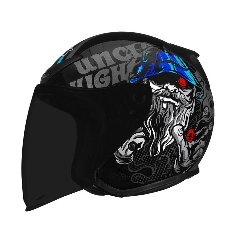 AIS Cască semiformă pentru motocicletă – ABS, Patru sezoane universal, Compatibil cu vehicule electrice, 3C certificat (ABS; Patru sezoane universal; Vehicule electrice; 3C)