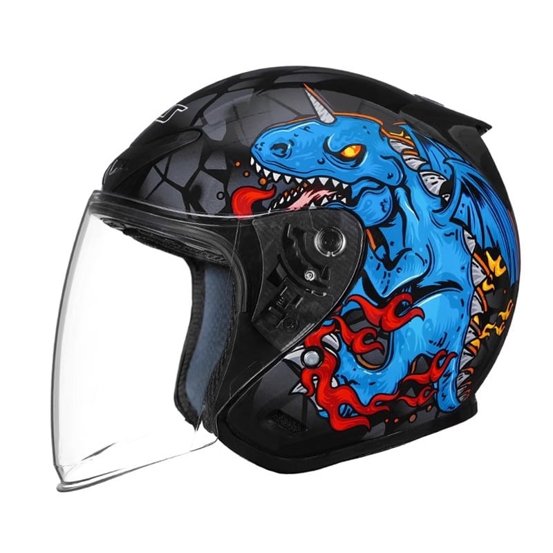 AIS Cască semiformă pentru motocicletă – ABS, Patru sezoane universal, Compatibil cu vehicule electrice, 3C certificat (ABS; Patru sezoane universal; Vehicule electrice; 3C)