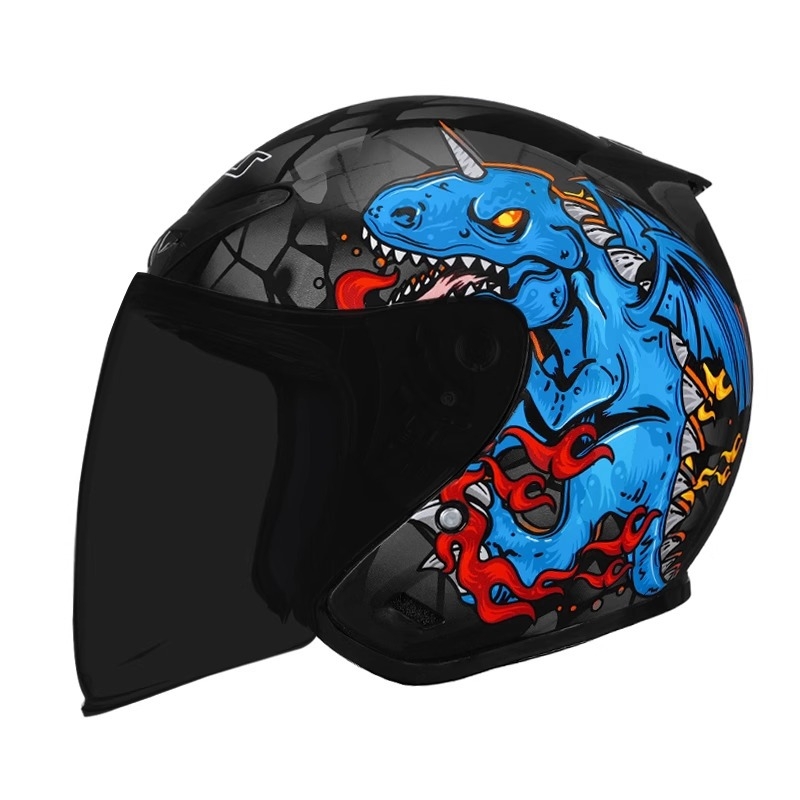 AIS Cască semiformă pentru motocicletă – ABS, Patru sezoane universal, Compatibil cu vehicule electrice, 3C certificat (ABS; Patru sezoane universal; Vehicule electrice; 3C)