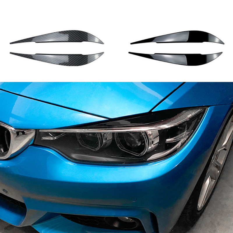 BMW Seria 4 F32/F33/F36 Sprâncene pentru faruri pentru modificare exterioară — ABS, Brand AMP-Z, 2014-2020, Procesare personalizabilă, Etichetă privată licențiată