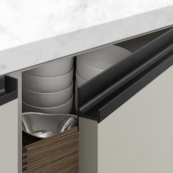 Ručka za ormar u obliku L – skrivena bez utora, ugrađen čep, aluminijska legura, kovano, moderni minimalistički stil