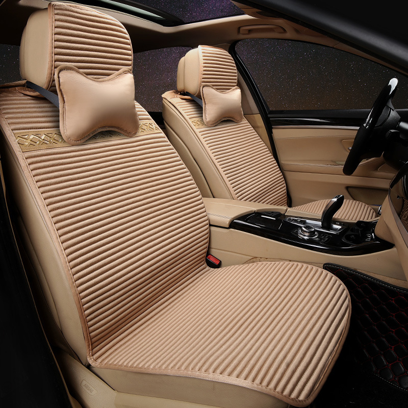 Auto jastuk za sjedalo za sve sezone s heljdine ljuskama, svila brokat u oblacima i kožnim trakama, jastuk za leđa