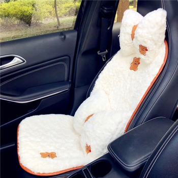 Plush jastuk za auto sjedalo s crtanim medvjedom – protuklizni, topao, dekorativan, punjenje pamukom, površina poliester