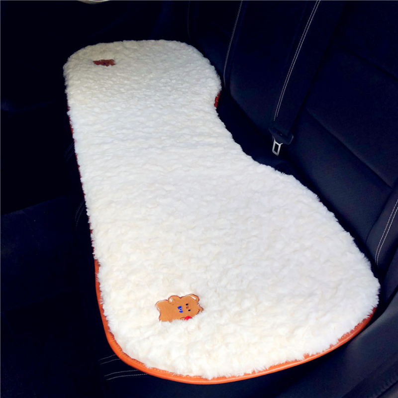 Plush jastuk za auto sjedalo s crtanim medvjedom – protuklizni, topao, dekorativan, punjenje pamukom, površina poliester