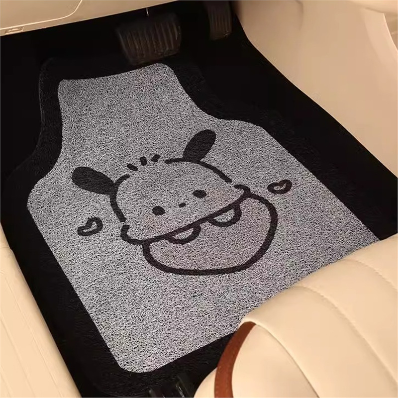 Auto tepih od lana, jednodijelni, univerzalni za četiri godišnja doba, sladak crtani motiv psa, tiskani logo, brend HOT BANANA/BANA Fever, mogućnost prilagodbe