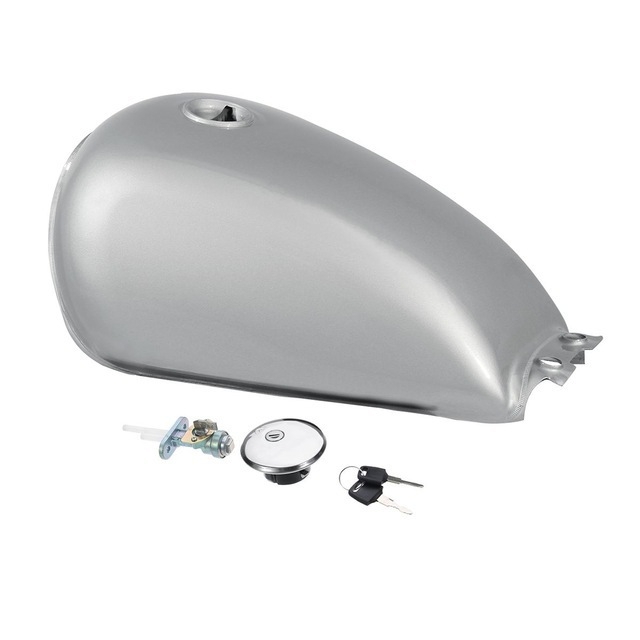 Rezervoar goriva za motocikl - univerzalni, retro-modifikovan, GN125 kompatibilan, s poklopcem rezervoara i ventilom za gorivo, titan