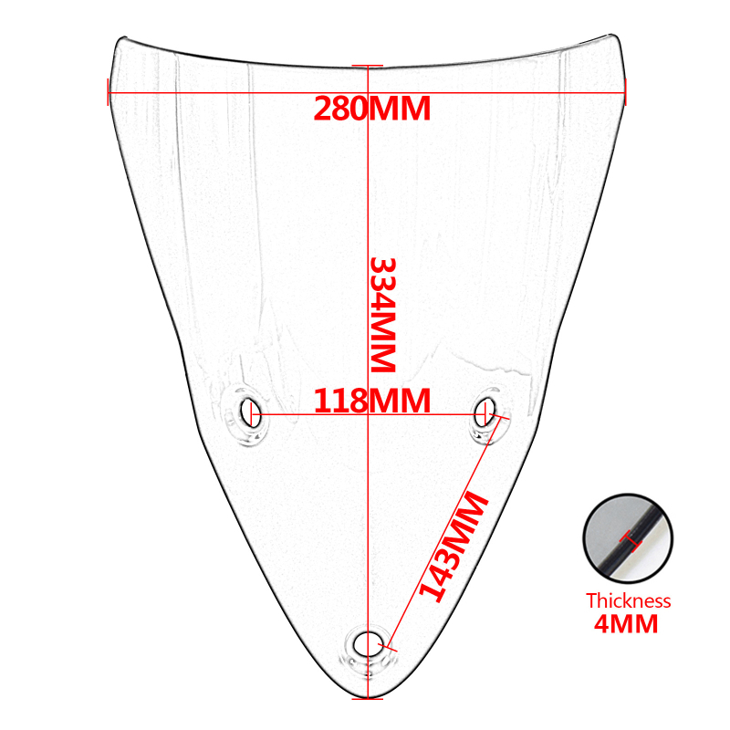 Prednji vjetrobran za motocikl Ducati Supersport 939/950 S 2017-2022; Materijal: PC plast; Stil: vjetrobran; Proces proizvodnje: injekcijsko oblikovanje.