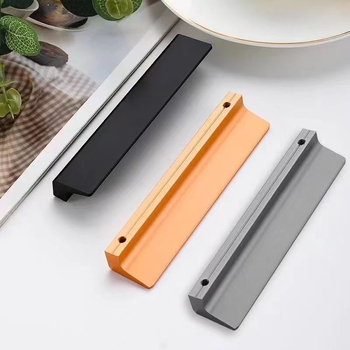 Drška za vrata ormara i ladicu, oblik 7, aluminijska zlitina, moderni minimalistički stil, anodizirani završni sloj