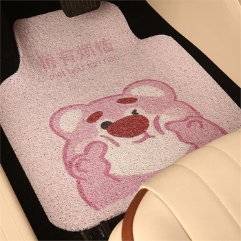 Auto tepih s karikaturnim medvjedom dizajnom – lan, HOT BANANA/BANA Fever, za posebne automobile, prilagodljiva obrada