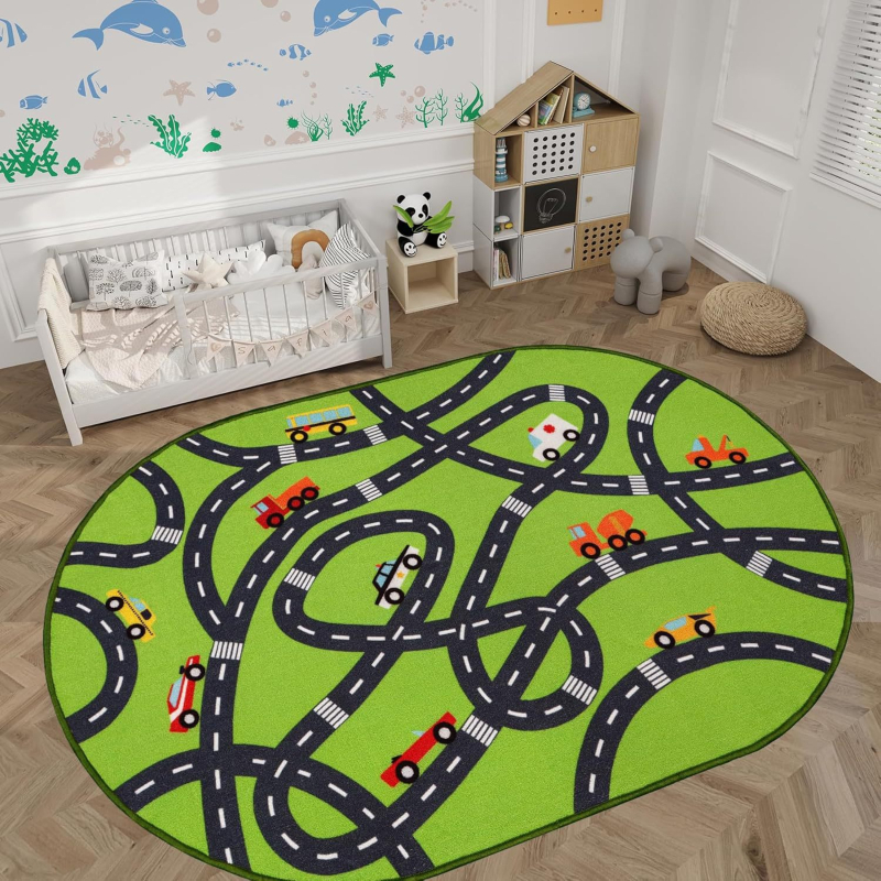 Dječji puzzle tepih za sobu, veliki dekorativni tepih za spavaću sobu i dnevni boravak, otporan na prljavštinu i habanje, ulazni tepih, perivi od poliestera.
