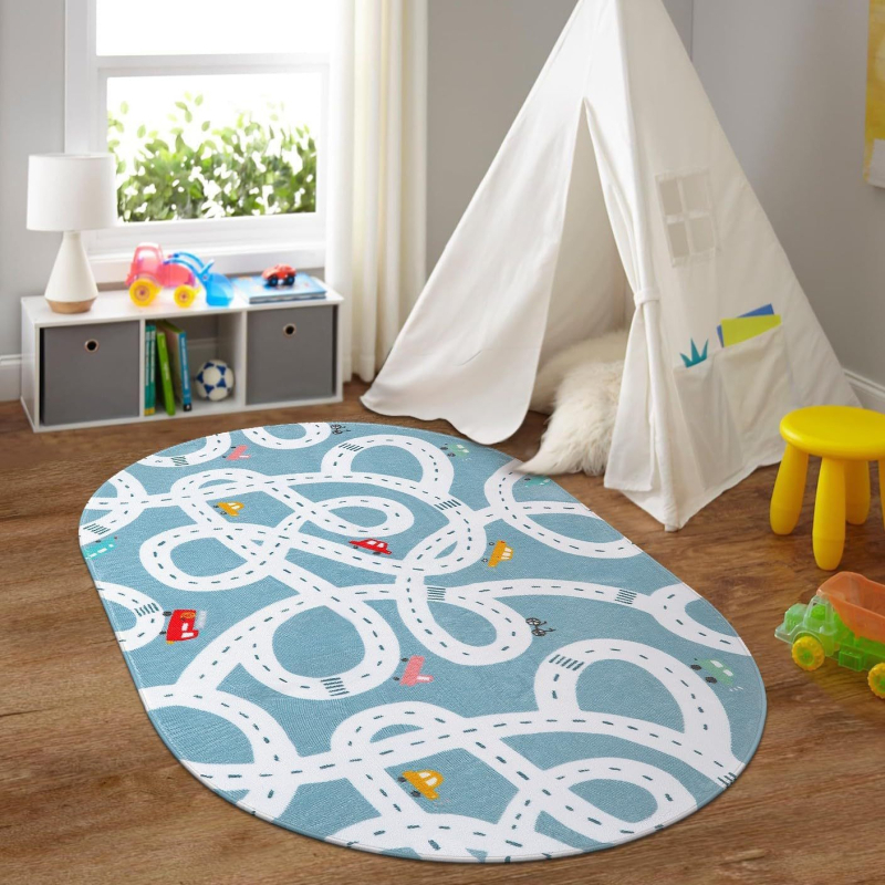 Dječji puzzle tepih za sobu, veliki dekorativni tepih za spavaću sobu i dnevni boravak, otporan na prljavštinu i habanje, ulazni tepih, perivi od poliestera.