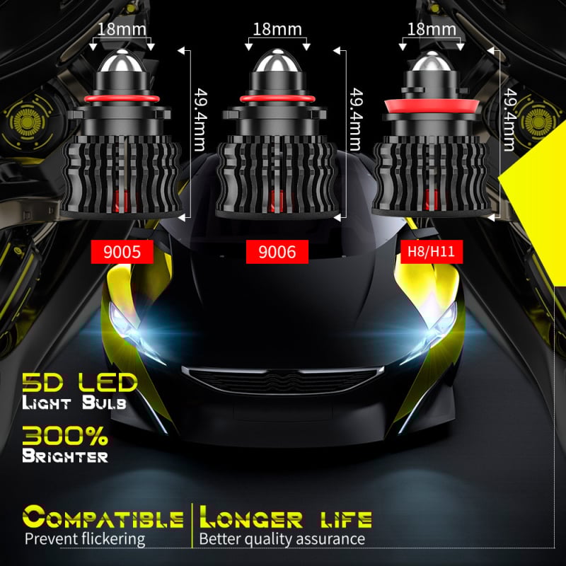 LED προβολας αυτοκινήτου 60W, υψηλή φωτεινότητα με λέιζερ-καθρέπτης για ομίχλη, 12-24V, IP67, 12000LM, Μοντέλο A-FOG-01