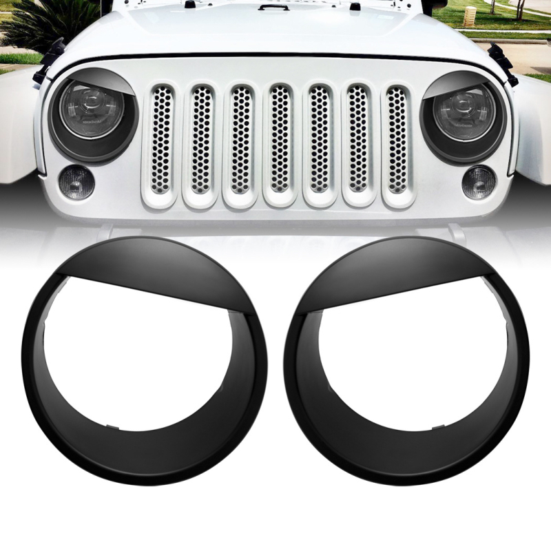 Sprânceană pentru faruri, în formă de pasăre, Jeep Wrangler JK (07-18) — WIZSIN ABS Plastic
