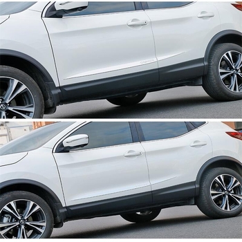 Nemesacél ajtóél díszléc Nissan Qashqai (2016–2022) – karosszéria oldalsó dekoratív csík, ütésvédő